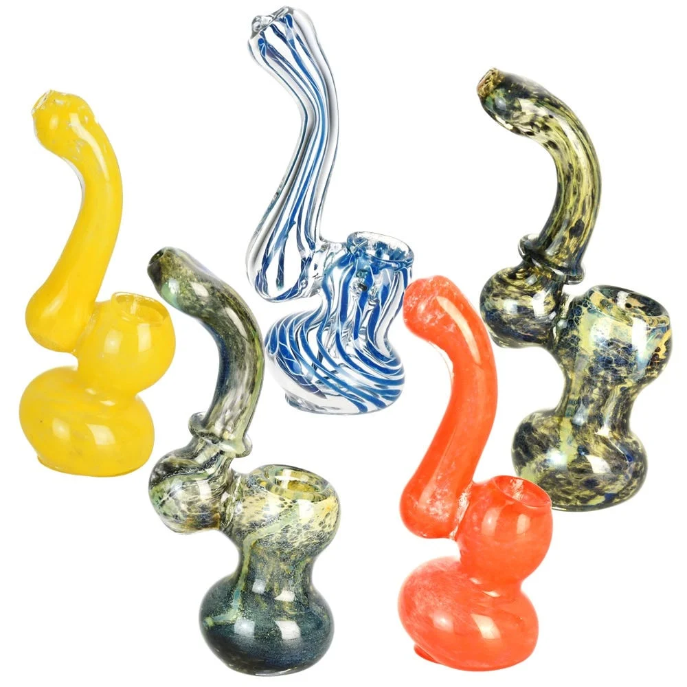 Mini Art Glass Sherlock Bubbler | 4" to 5.5" | Assorted Styles | 20ct Bundle - New