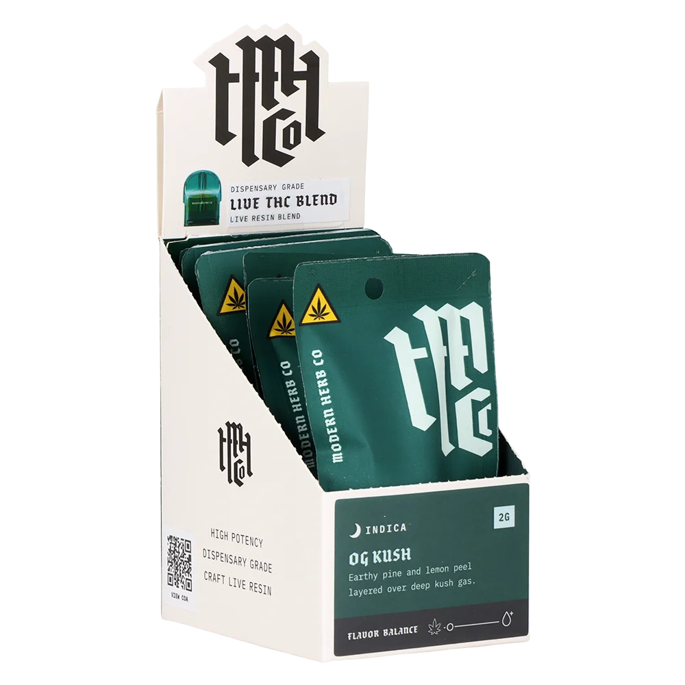 Modern Herb Co Total T Compliant Live THC Blend Pod Refills | OG Kush | Indica | 2g | 6ct Display - New