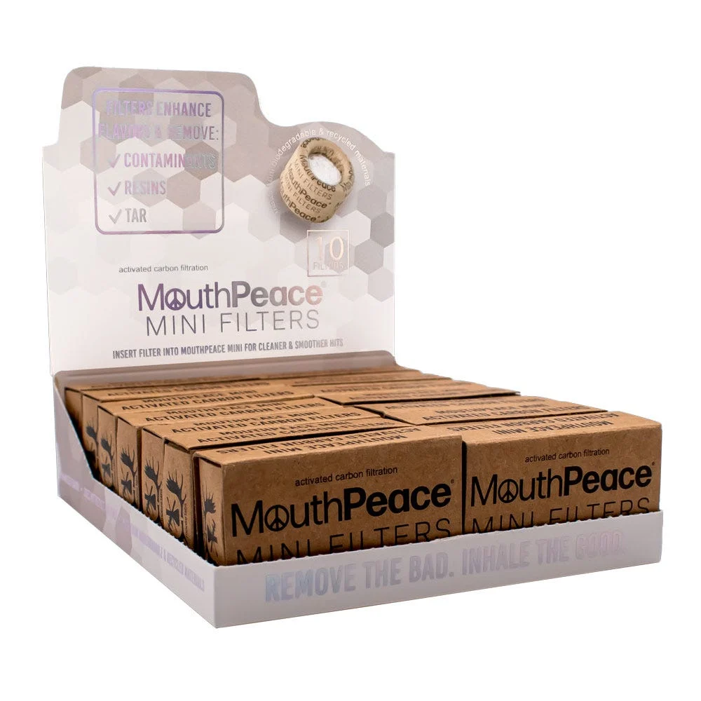 MouthPeace Mini Carbon Filters Refill | 10pk | 14ct Display - New