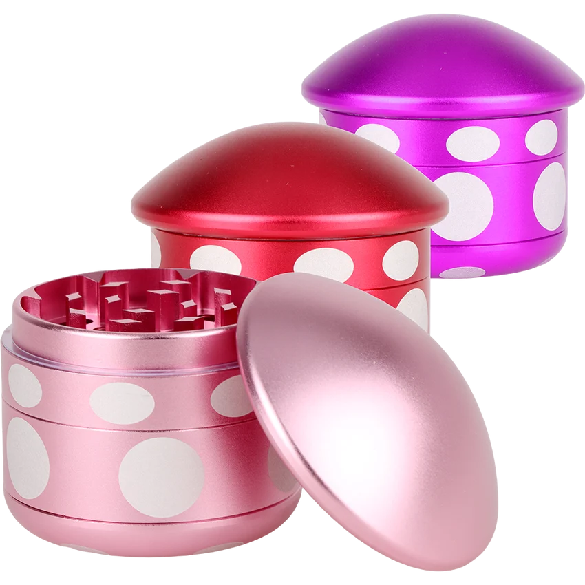 Mushroom Aluminum 4 Piece Grinder - Assorted Colors