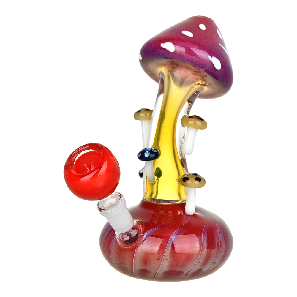 Mushroom Collective Bent Neck Glass Water Pipe | 5.25" | 10mm F - New