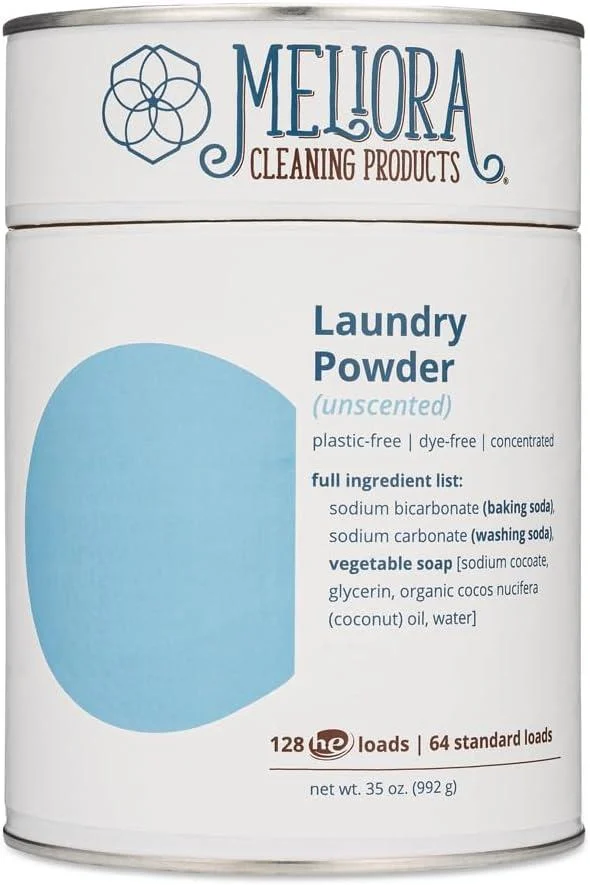 Meliora Cleaning Products, Laundry Powder, Unscented, 128 HE (64 Standard) Loads