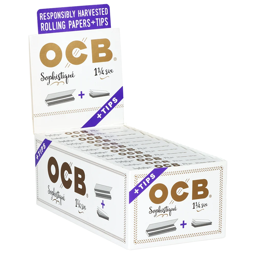 OCB Sophistique Rolling Papers & Tips | 1 1/4 | 24pk Display - New