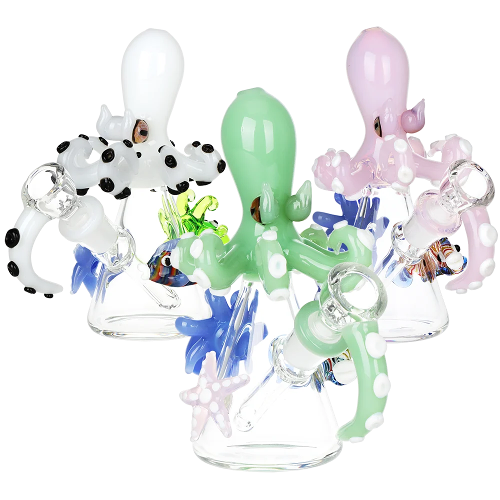 Octopus Reef Glass Water Pipe | 5.75" | Colors Vary - New