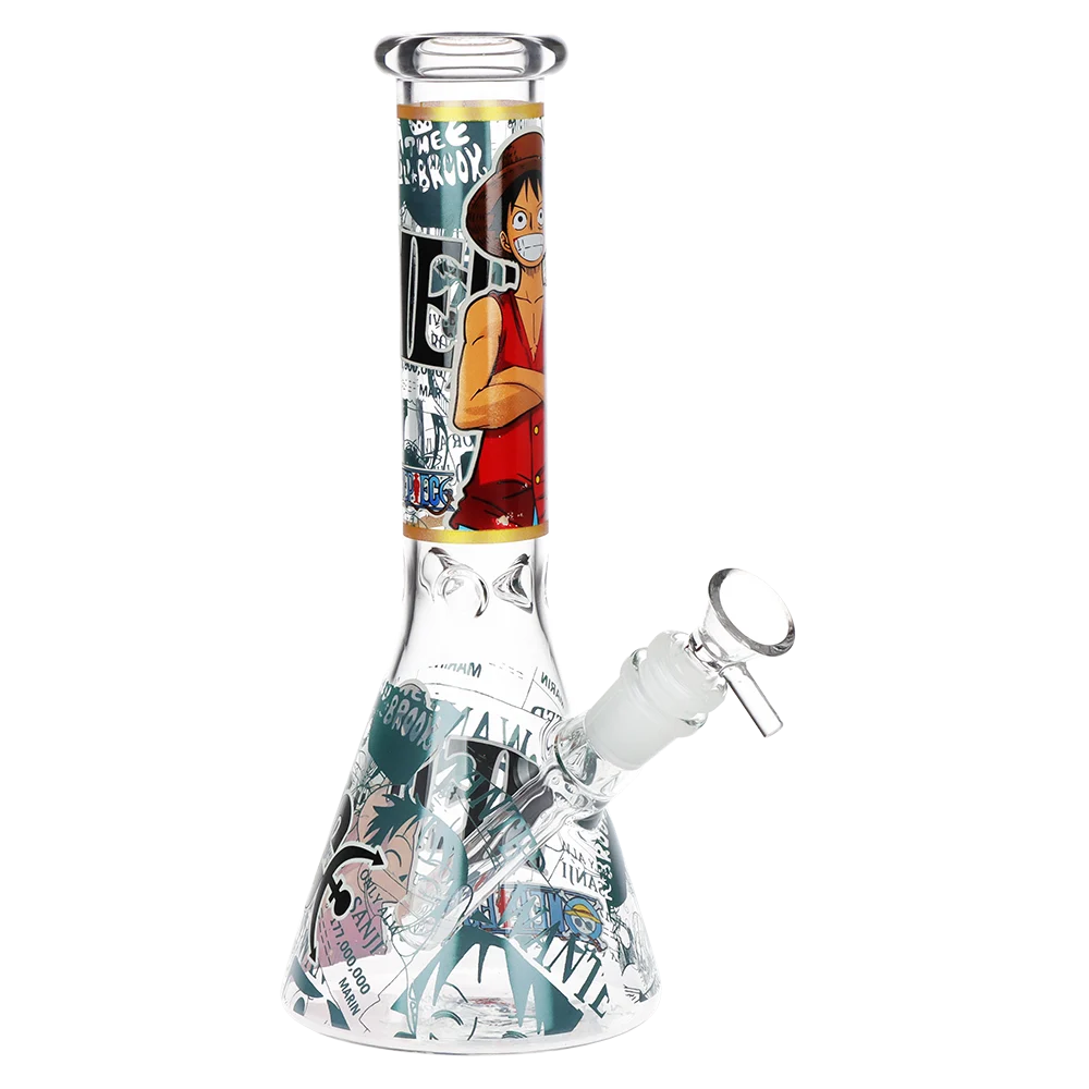One Treasure Beaker Glass Water Pipe | Stretch | 10" | 14mm F - New