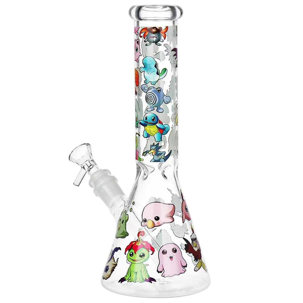 Pocket Monsters Beaker Glass Water Pipe | 10" | 14mm F - New