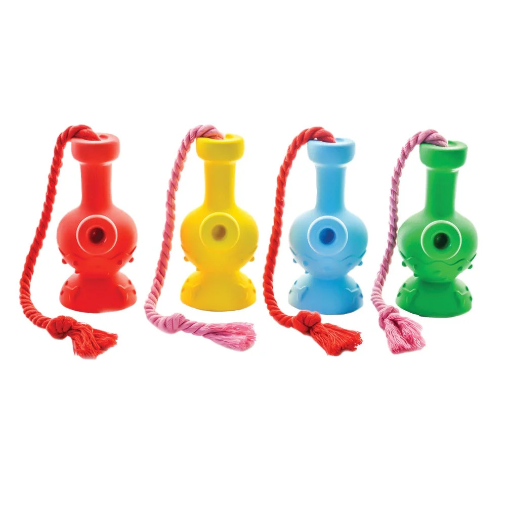 Puff Palz Tug & Toke Water Pipe Dog Toy | 6" | Colors Vary - New