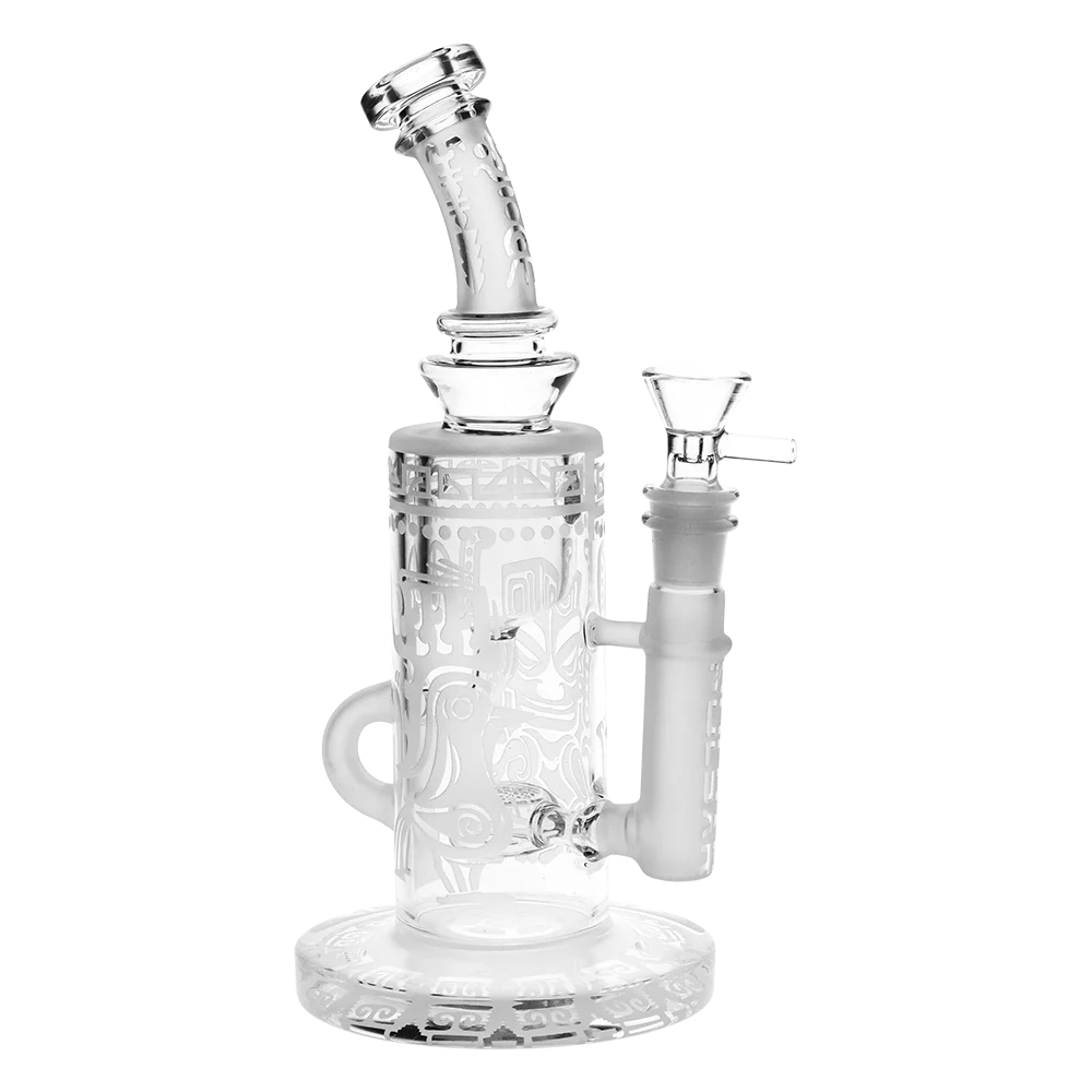 Pulsar Ancient Designs Sandblasted Glass Water Pipe | 9" | 14mm F - New