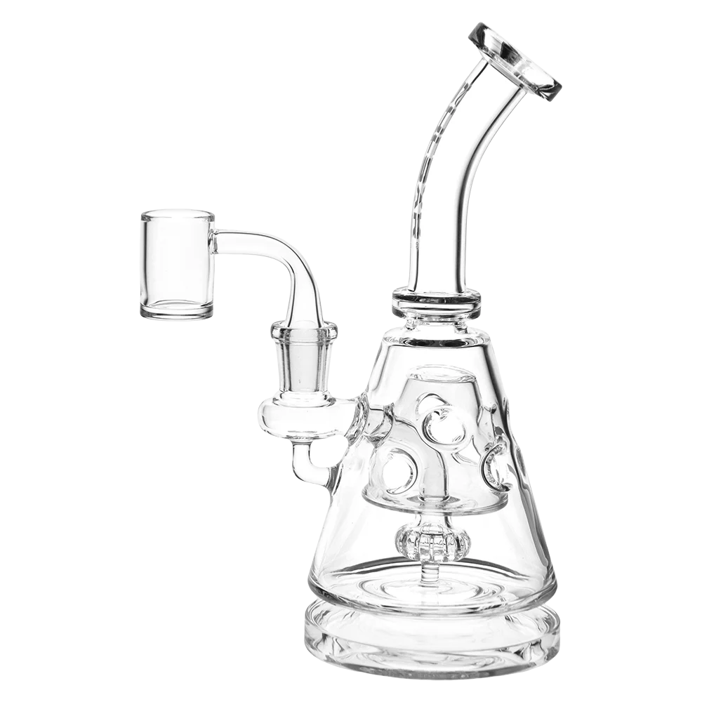 Pulsar Bent Neck Pyramid Glass Dab Rig | 8" | 14mm F - New
