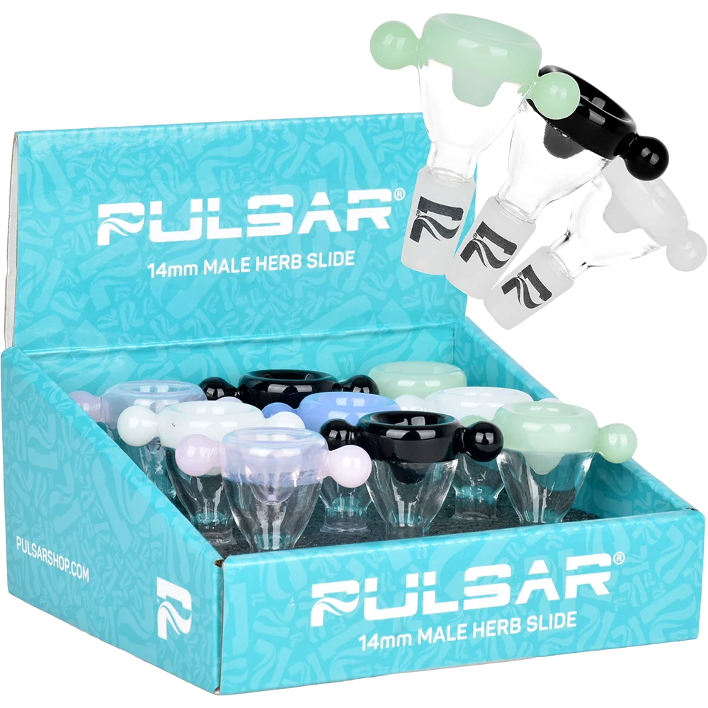 Pulsar Binary Contrast Marble Grip Herb Slide | 14mm M | Assorted Colors | 9ct Display - New