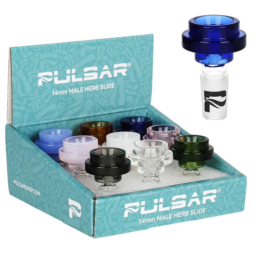 Pulsar Cool Ring Herb Slide | 14mm M | Assorted Colors | 9ct Display - New