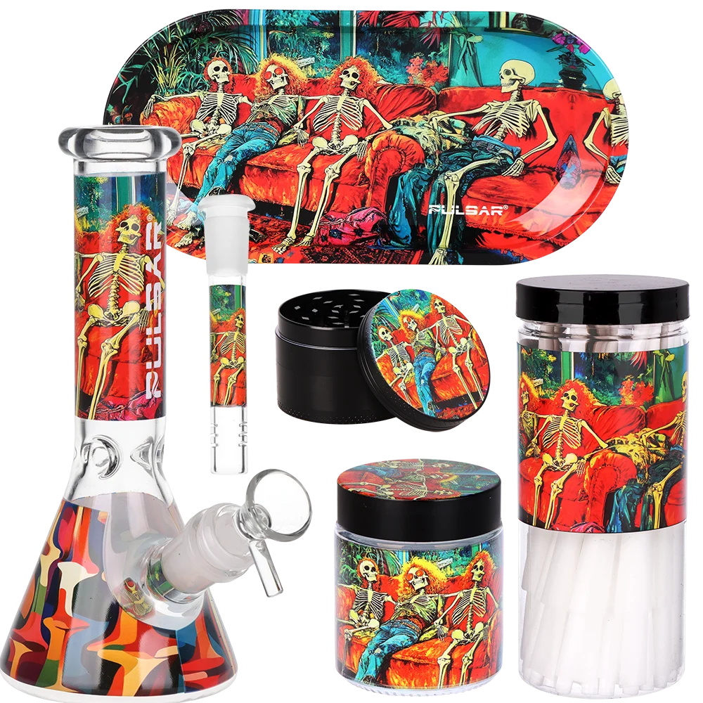 Pulsar Design Series Beaker Water Pipe Smoker's Kit | In Da Couch | 7.75" - New
