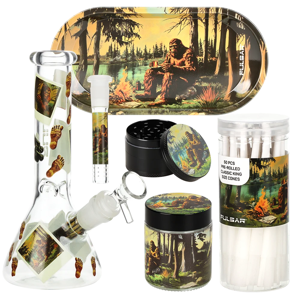 Pulsar Design Series Beaker Water Pipe V2 Smoker's Kit | Camping Bigfoot | 7.75" - New