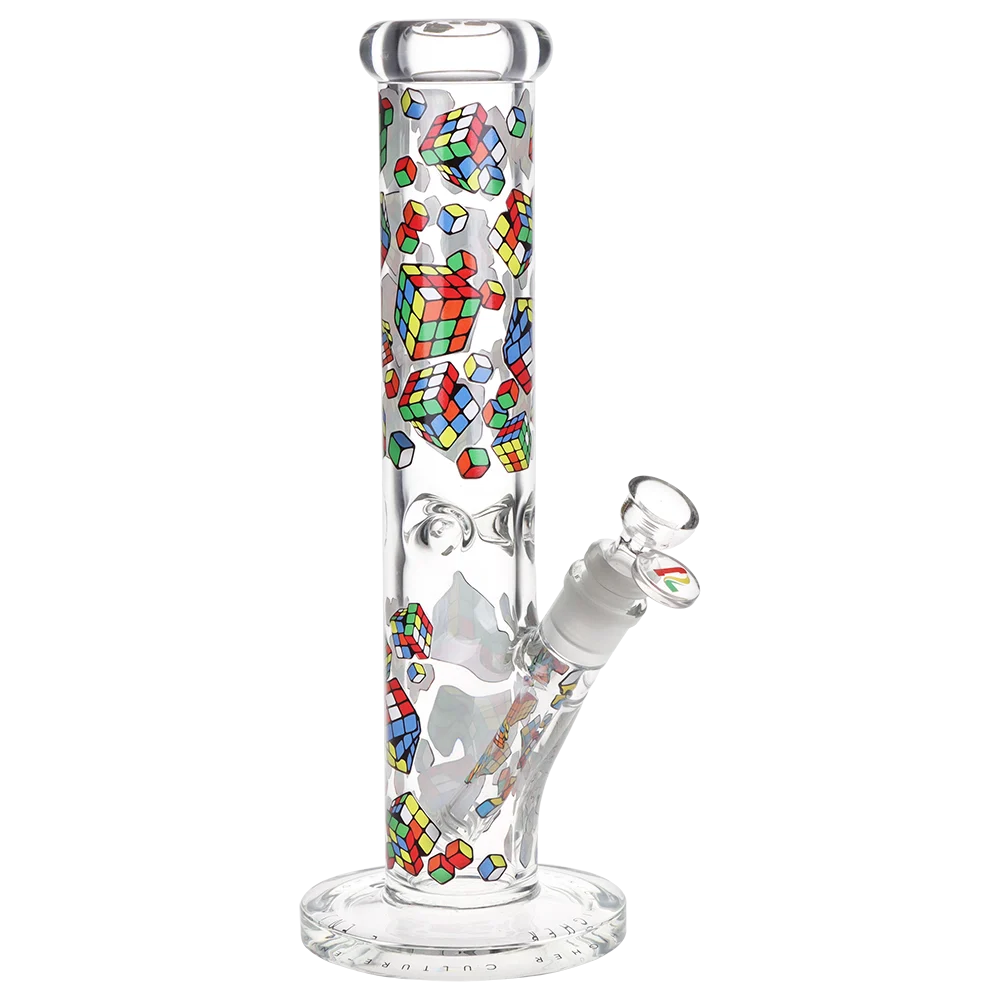 Pulsar Design Series Straight Tube Glass Water Pipe | Cubez | 12" | 14mm F - New