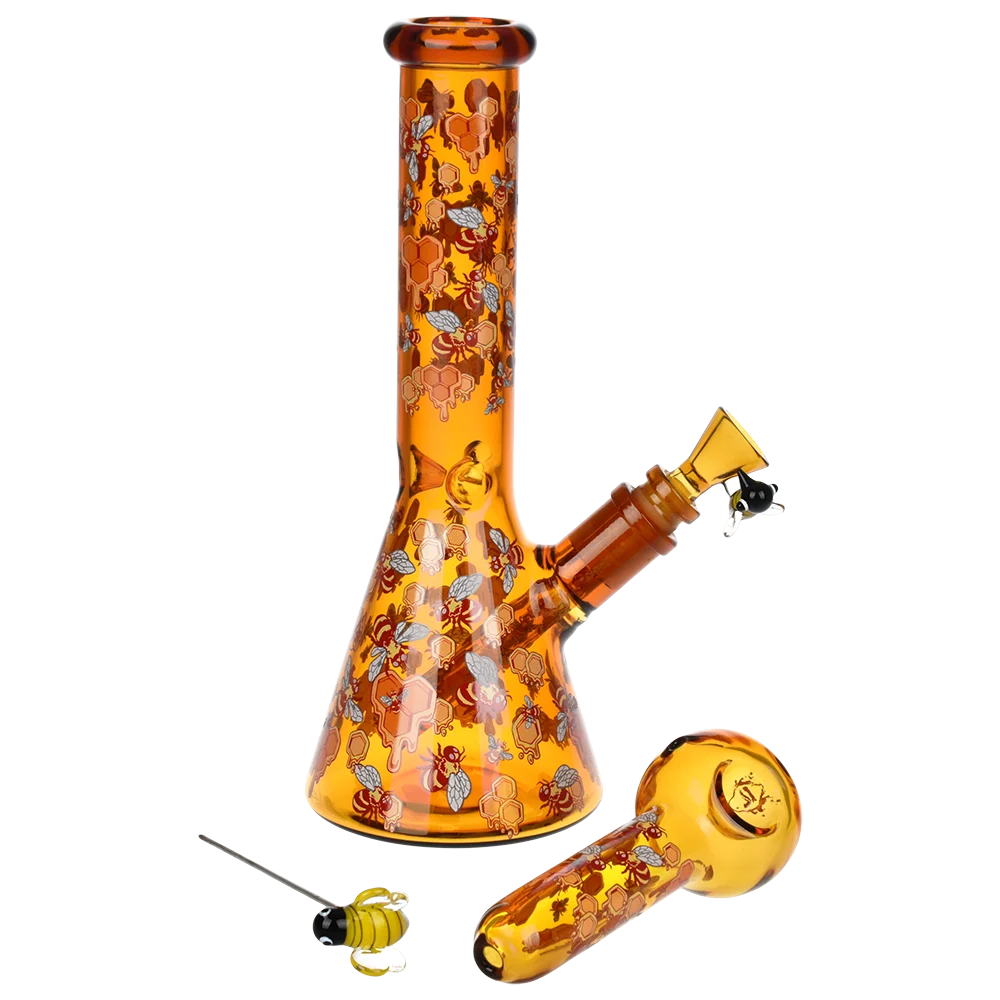 Pulsar Greatest Hits Series Glow Herb Pipe Duo | Beez | 10" | 14mm F - New