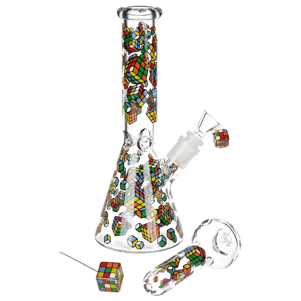 Pulsar Greatest Hits Series Glow Herb Pipe Duo | Cubez | 10" | 14mm F - New