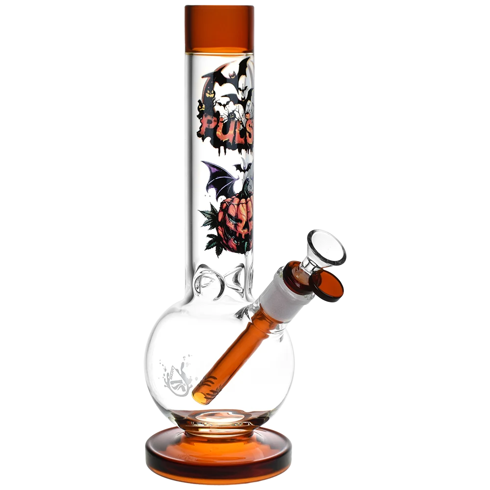 Pulsar Halloween Round Ball Glass Water Pipe | 11.75" | 14mm F - New