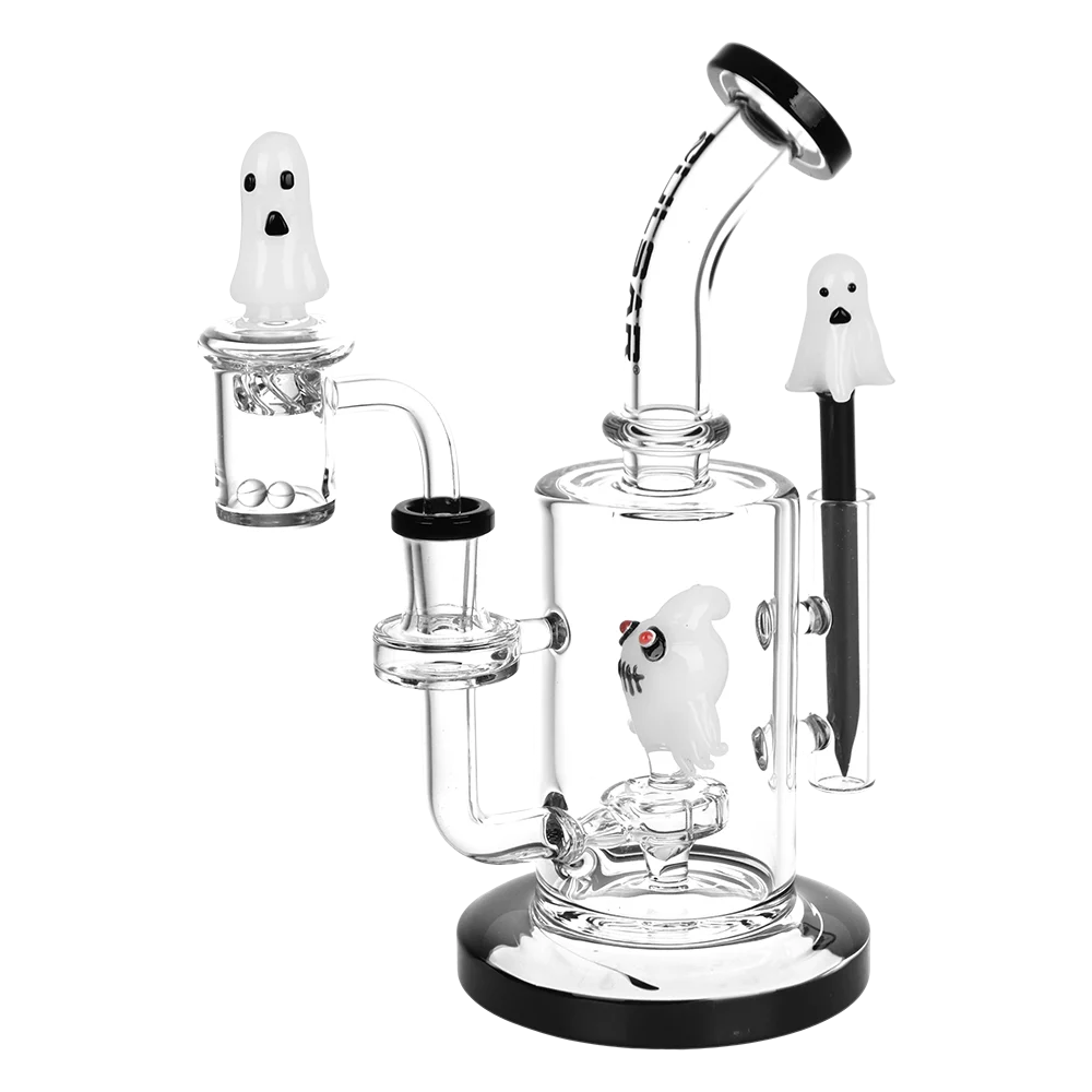 Pulsar Haunted Ghosts Glass Dab Rig Set | 8" | 14mm F - New