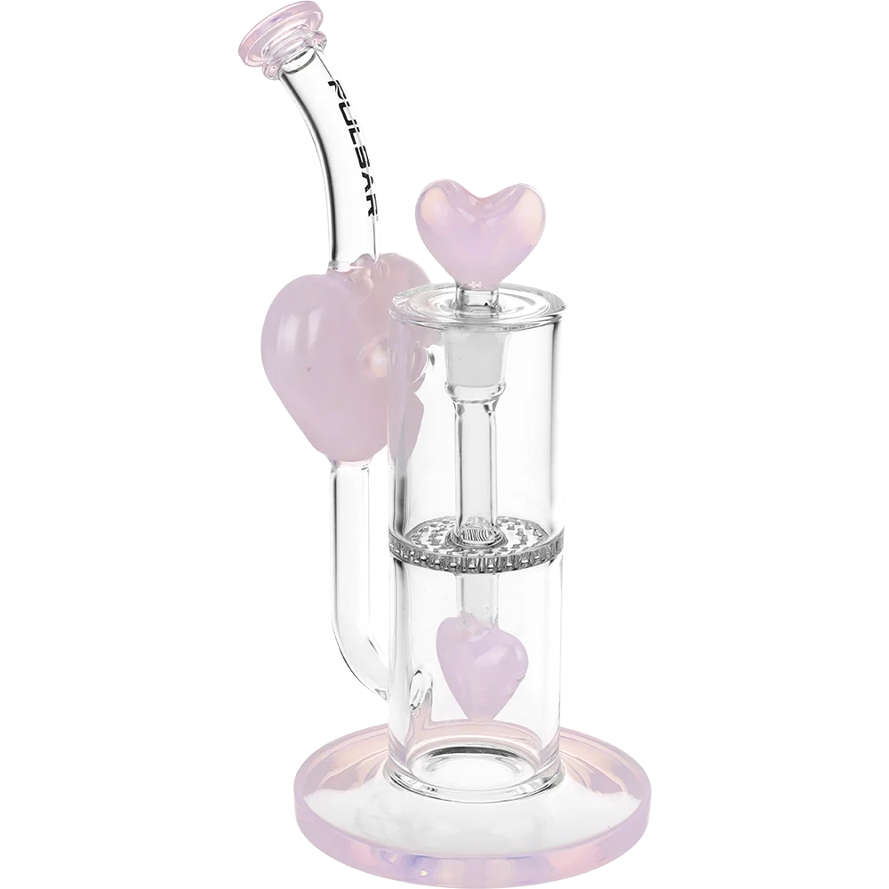 Pulsar Hearts on Hearts Recycler Water Pipe | 9" | 14mm F - New