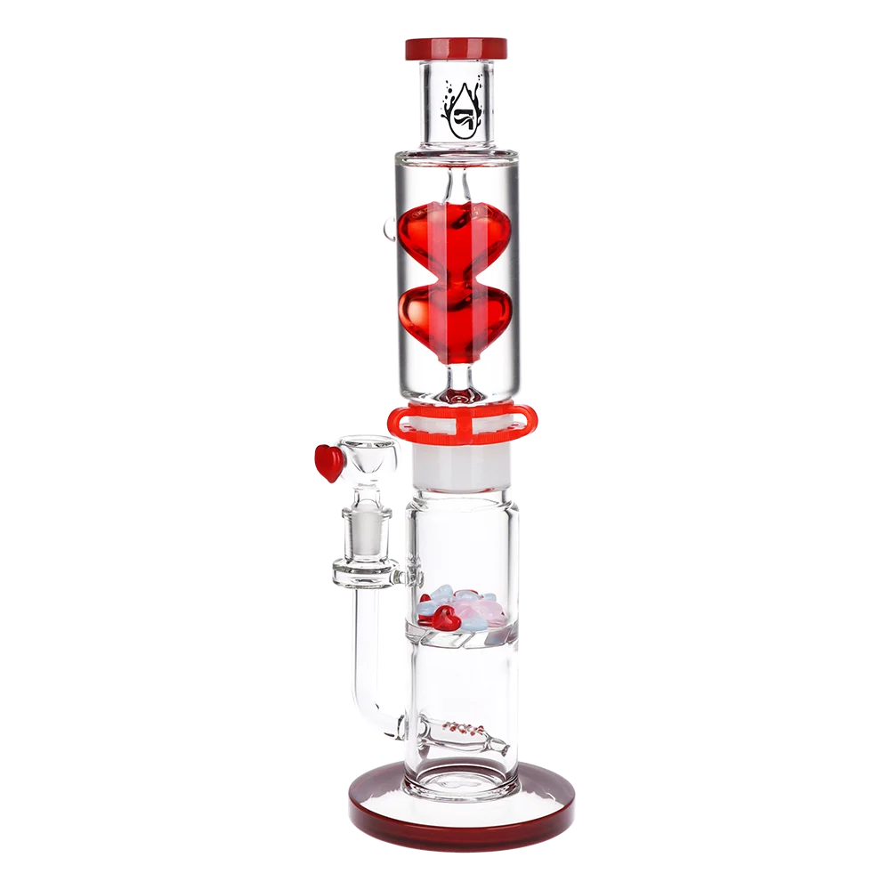 Pulsar Hidden Heart Gems Stackable Glycerin Glass Water Pipe | 13.75" | 14mm F - New