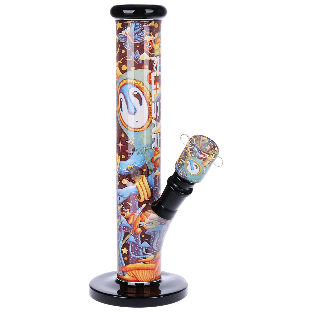 Pulsar Inside Print Straight Tube Glass Water Pipe | The World Was Mad | 11.25" | 14mm F - New