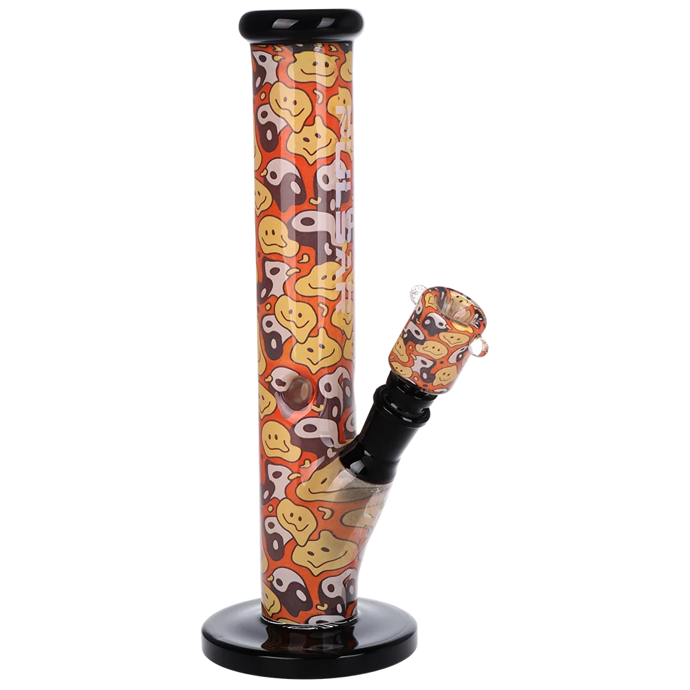 Pulsar Inside Print Straight Tube Glass Water Pipe | Yin Yang Y'all | 11.25" | 14mm F - New