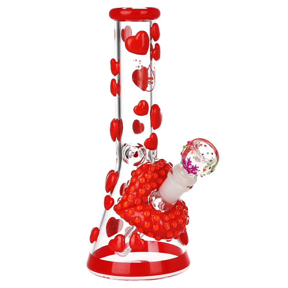 Pulsar Kiss My Lips Glow in the Dark Beaker Glass Water Pipe | 9.75" | 14mm F - New