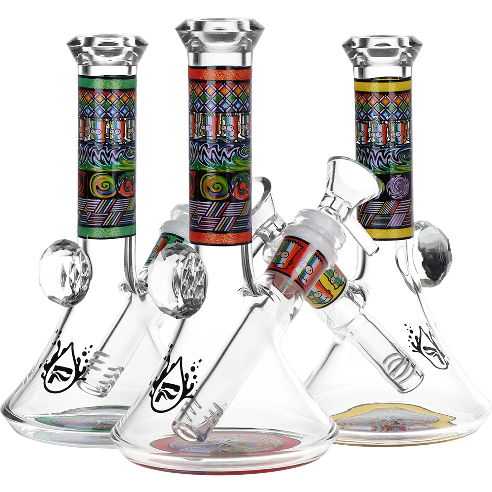 Pulsar Mosaic Bart Wag Beaker Glass Water Pipe | 6.75" | 14mm F | Colors Vary - New