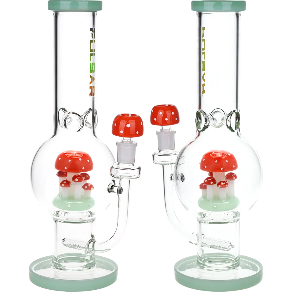 Pulsar Shroom Colony Perc Bubble Base Glass Water Pipe | 12.5" | 14mm F - New