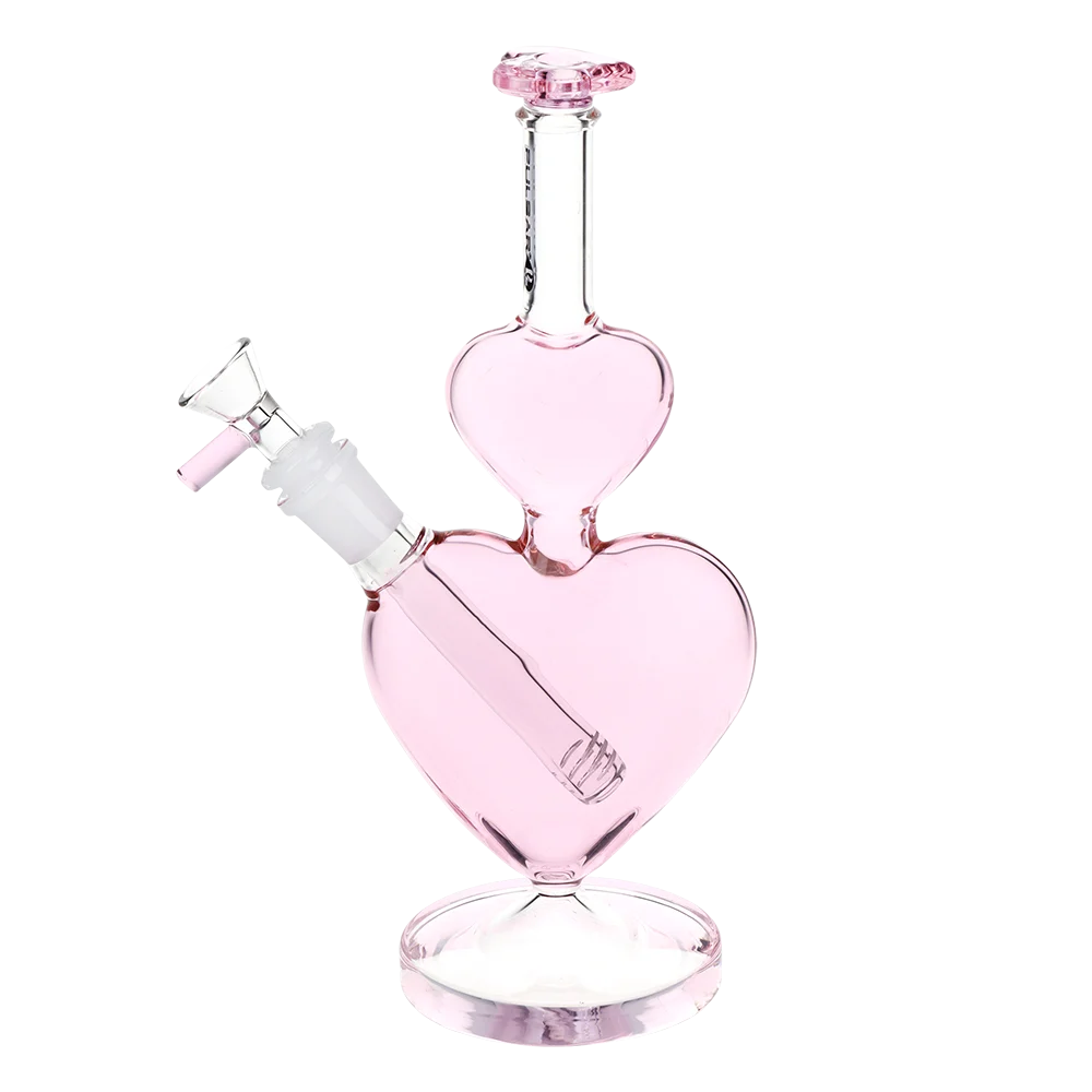 Pulsar Stacked Hearts Glass Water Pipe | 10" | 14mm F - New