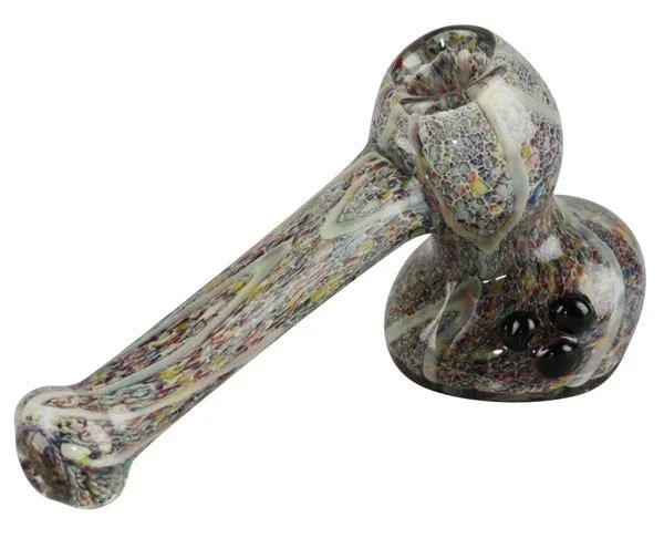 Rainbow Speckled Glass Hammer Bubbler | 6" - New