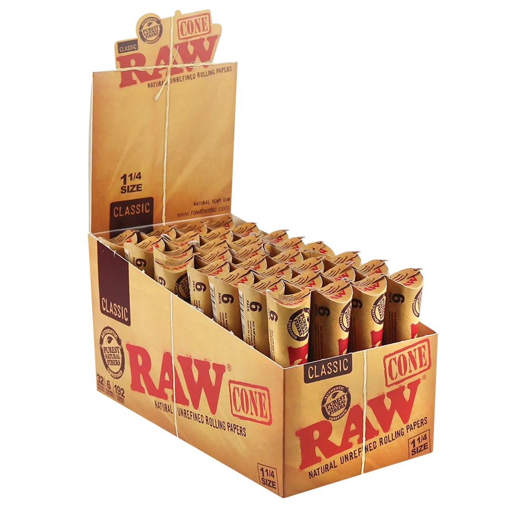 RAW Classic Cones | 1 1/4 | 6pc | 32pk Display - New