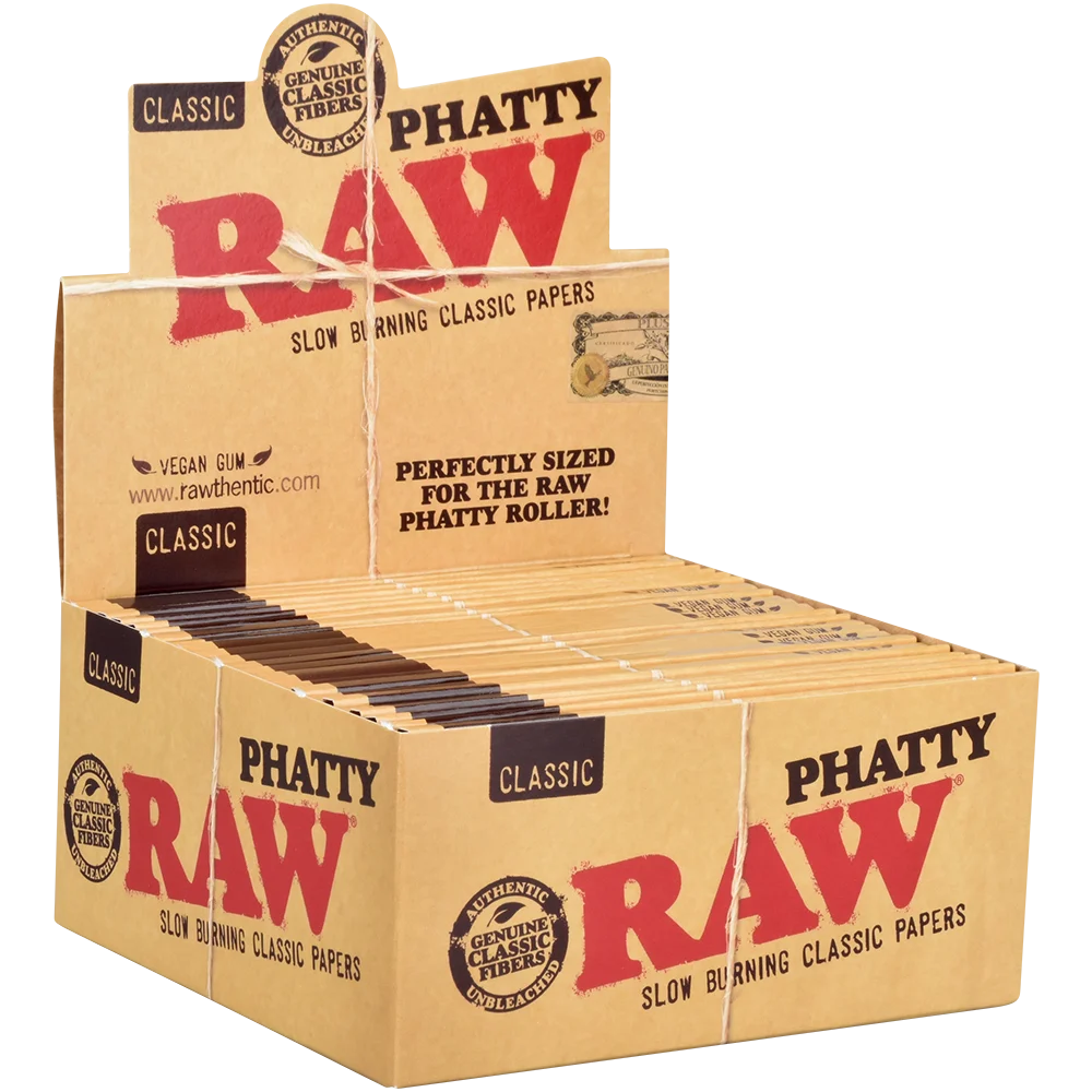 RAW Classic Rolling Papers | Phatty | 32pc | 24pk Display - New