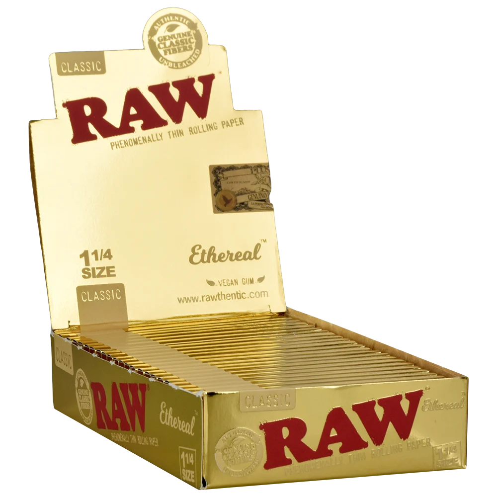 RAW Ethereal Classic Rolling Papers | 1 1/4 | 50pc | 24pk Display - New