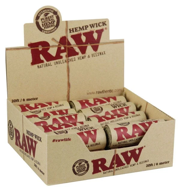 RAW Natural Hemp Wick Roll | 20ft | 20ct Display - New