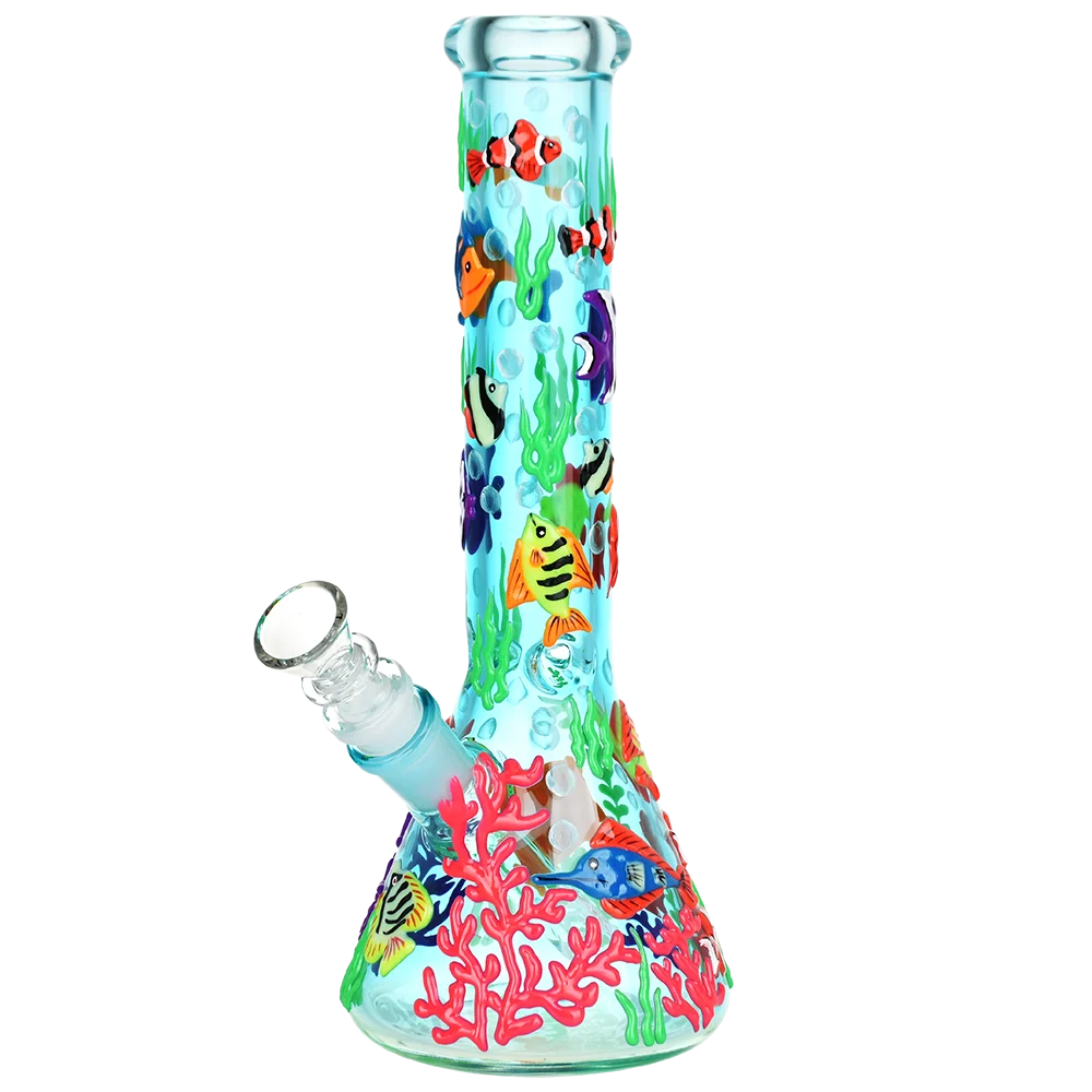 Reef Riot Glow In The Dark Beaker Water Pipe | 10" | 14mm F - New