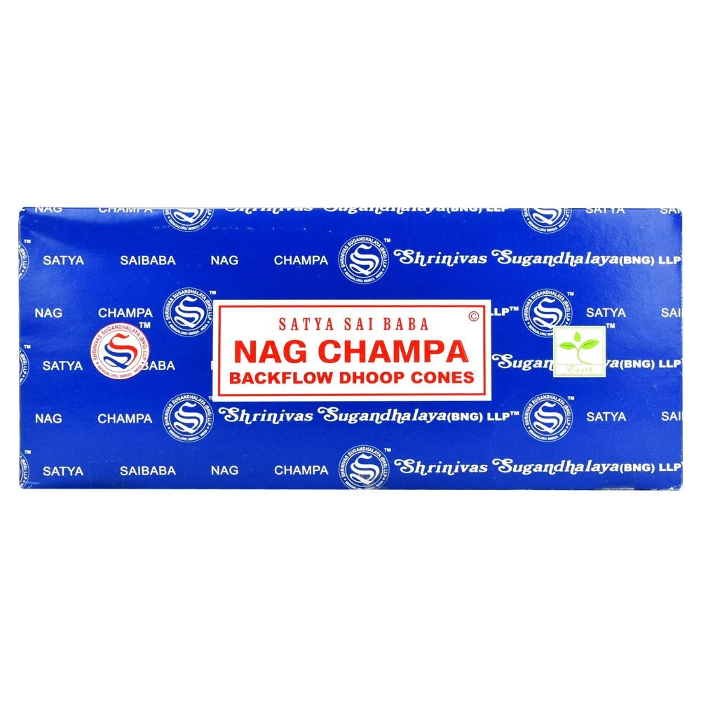 Satya Backflow Incense Cones | 24pc | 6pk Display | Nag Champa - New