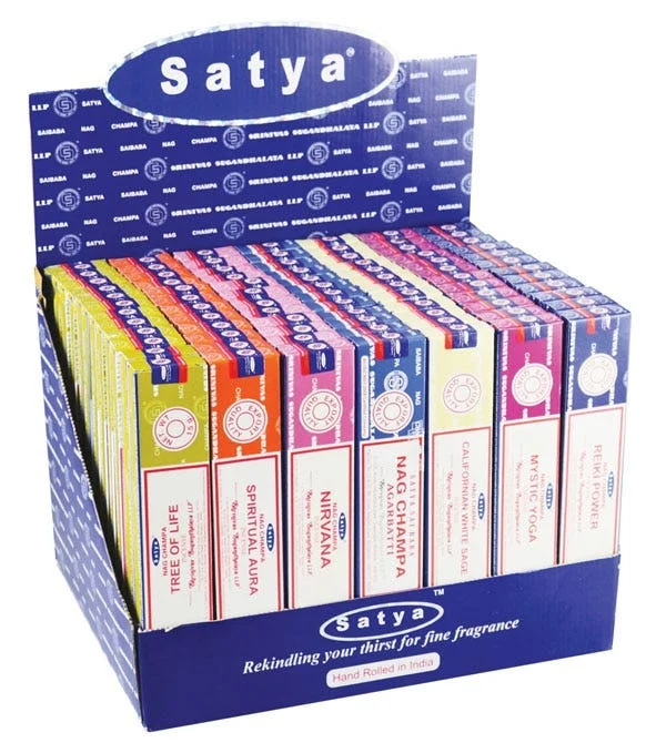Satya Incense Sticks | VFM 2 Series | 15g | 6 Scents | 84pk Display - New