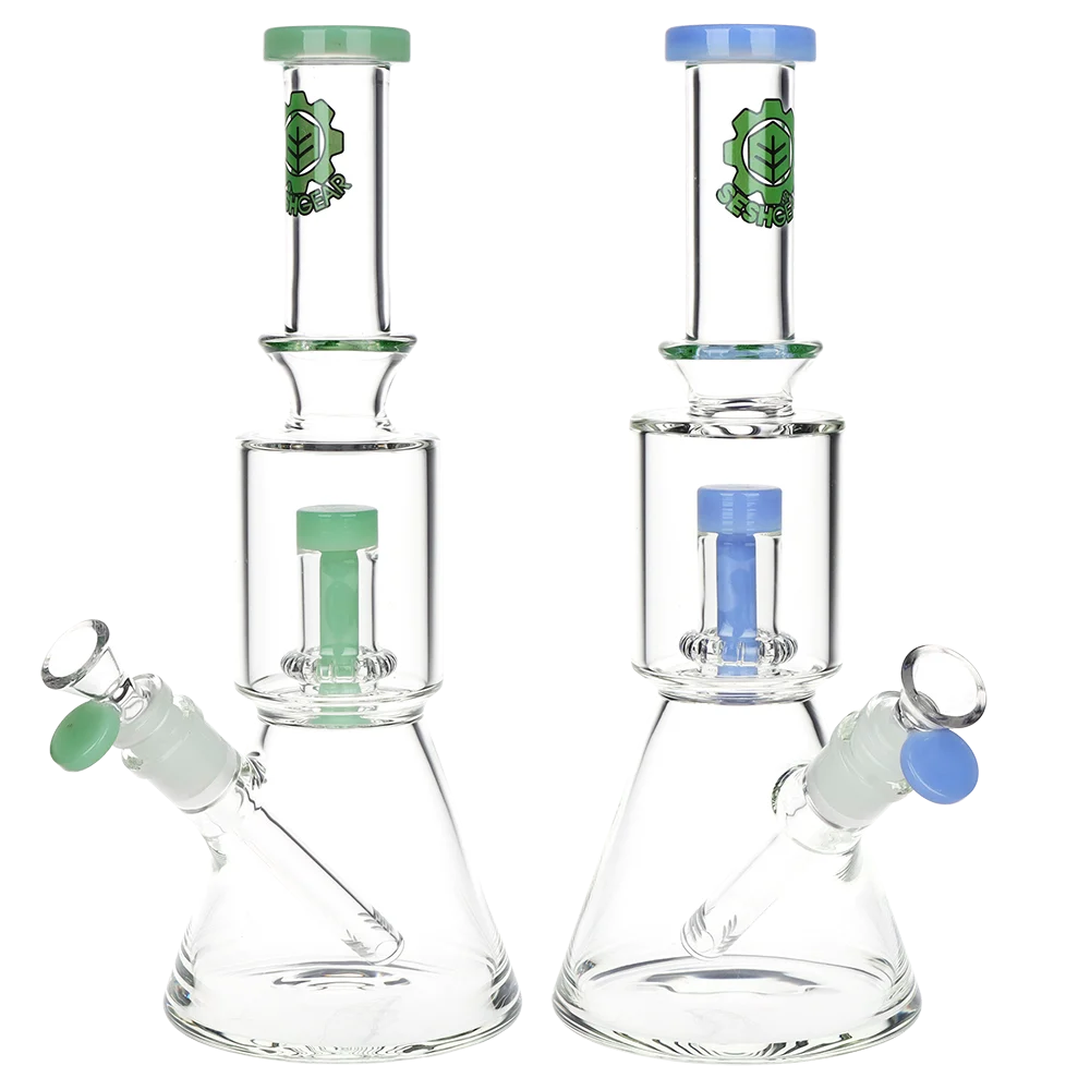 SeshGear 2-Step Glass Beaker Water Pipe | 11.75" | 14mm F | Colors Vary