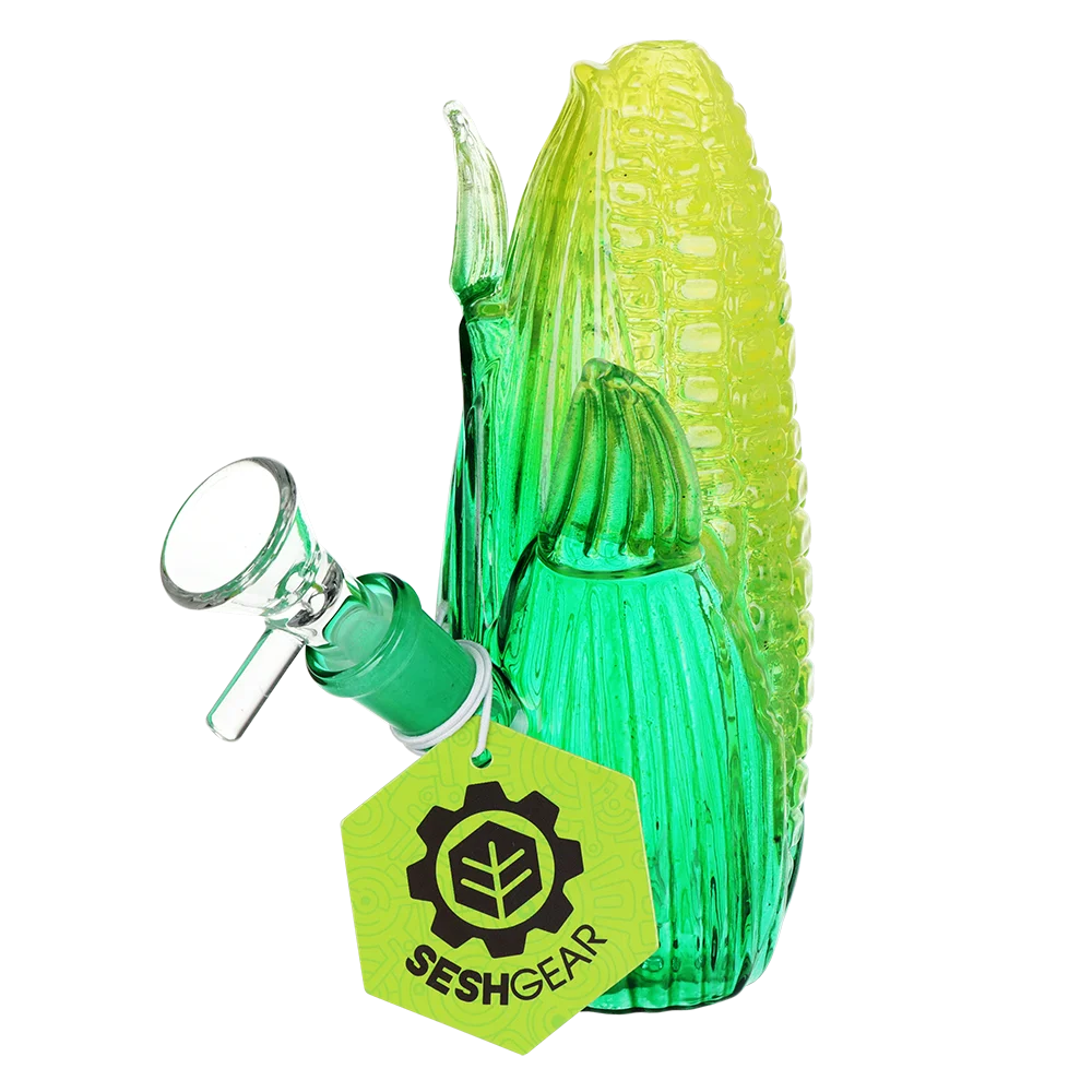SeshGear Aww Shucks Corn on the Cob Glass Water Pipe | 5" | 14mm F - New