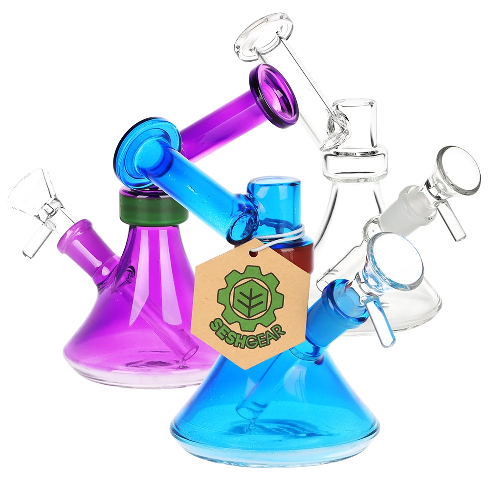 SeshGear Bell Ringer Glass Water Pipe | 6" | 14mm F | Assorted Colors | 3ct Bundle - New