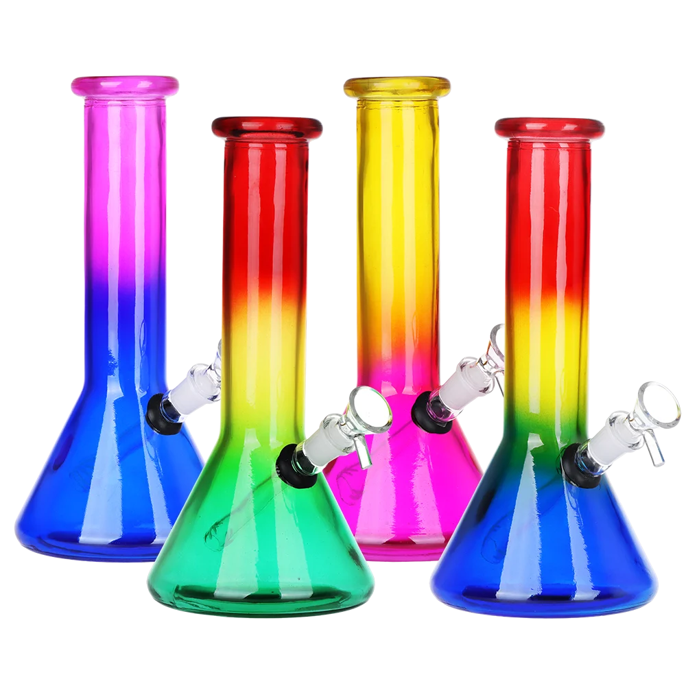 SeshGear Boxed Ombre Beaker Glass Water Pipe | 10" | 14mm F | Colors Vary - New