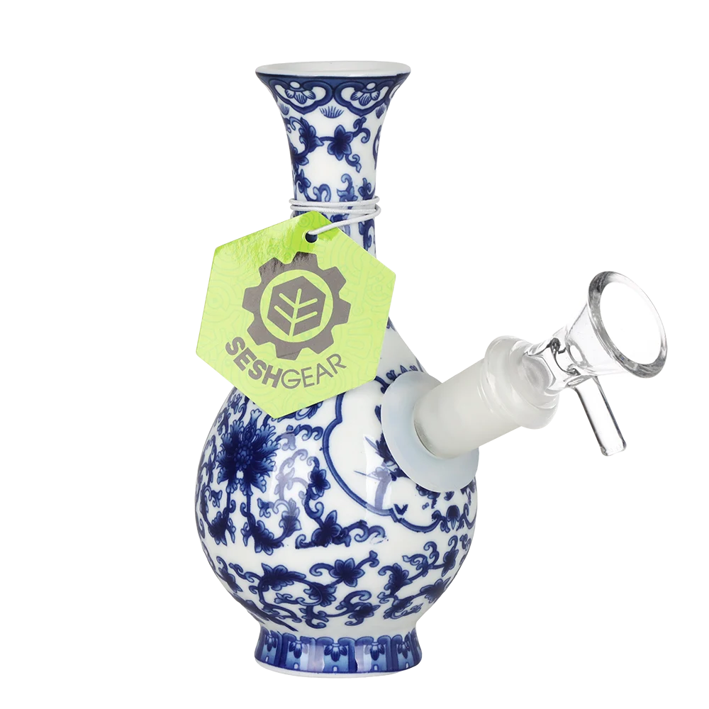 SeshGear Chinese Vase Ceramic Water Pipe | Bubble Base | 5.75" | 14mm F - New