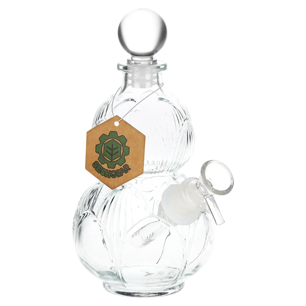 SeshGear Clear Vintage Gourd Glass Water Pipe | 8" | 14mm F - New