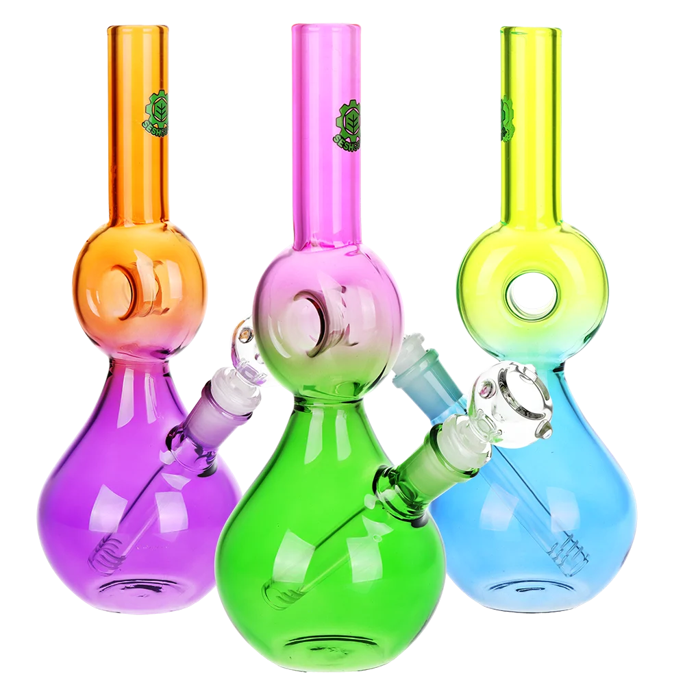 SeshGear Donut Ombre Glass Water Pipe | 10.5" | 14mm F | Assorted Colors | 3ct Bundle - New