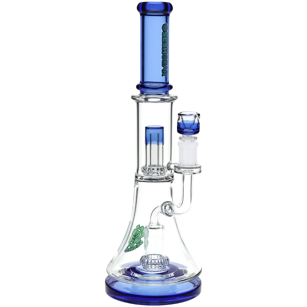 SeshGear Double Showerhead Perc Glass Water Pipe | 13" | 14mm F - New