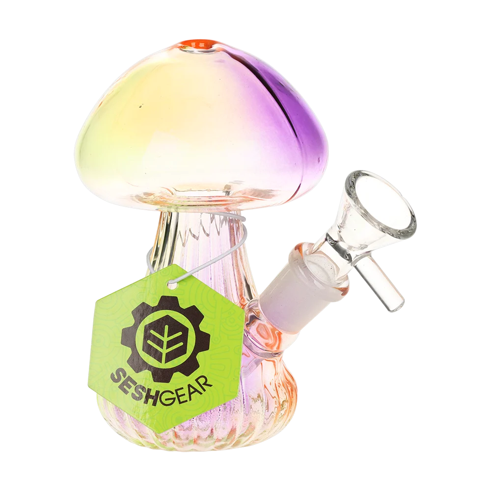 SeshGear Electroplated Mushroom Glass Bubbler | 4.75" | 14mm F - New