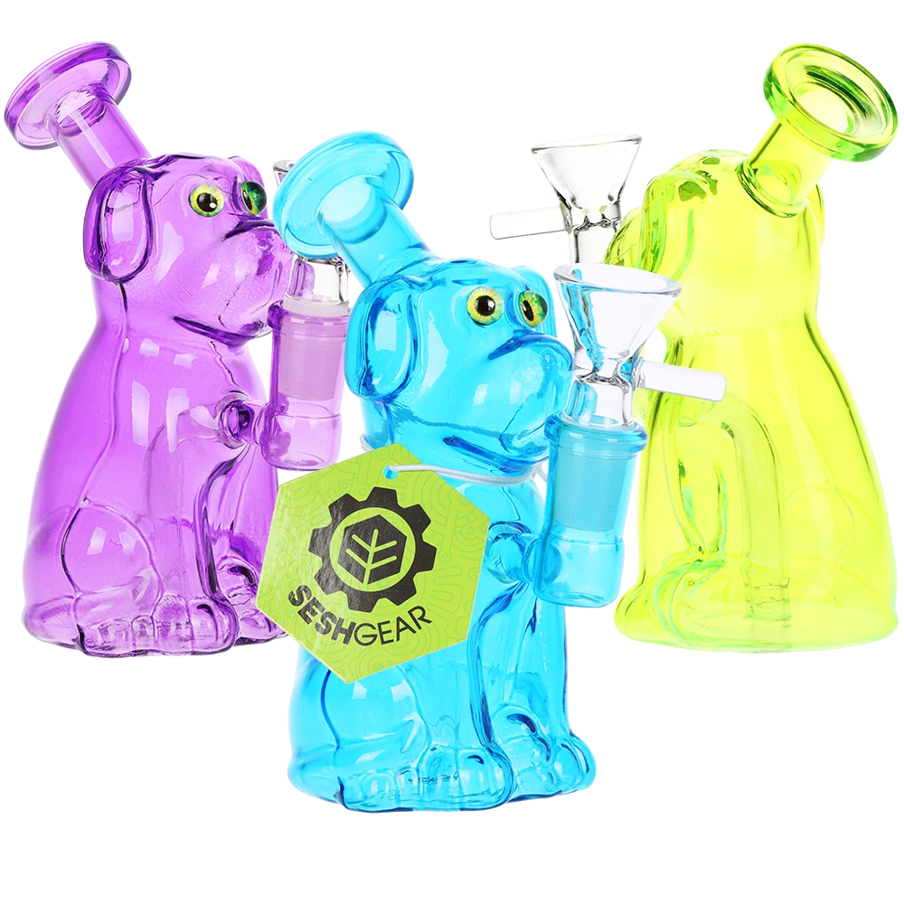 SeshGear Fetch Rover! Glass Bubbler | 5" | 14mm F | Assorted Colors | 3ct Bundle - New