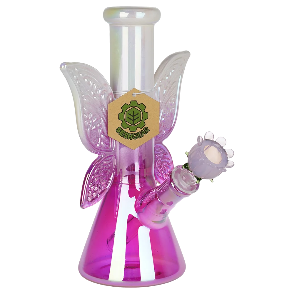 SeshGear Flowering Fairytales Beaker Glass Water Pipe | 8.75" | 14mm F - New