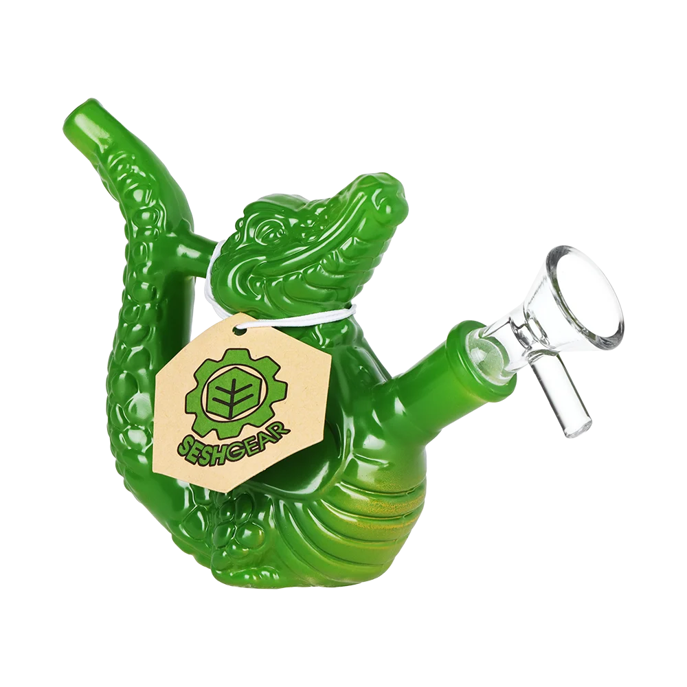 SeshGear Grinning Gator Glass Water Pipe | 4.25" | 14mm F - New
